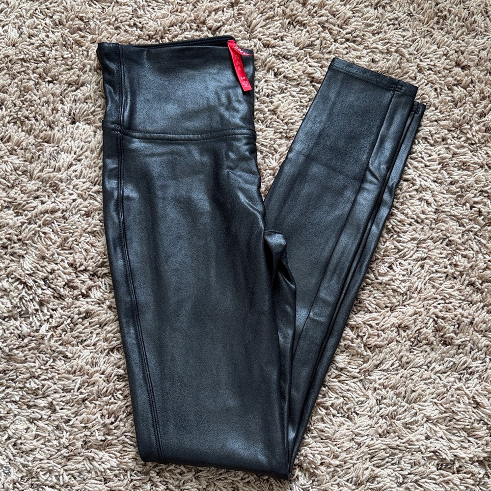 Black Faux Leather SPANX Leggings